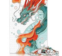 1000 Pieces Puzzles for Adults Dragon Abstract Square Puzzle for Adults & Wooden Puzzles Home Decor 1000pcs (75x50cm)