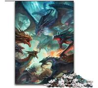 1000 Pieces Puzzles for Adults Dragon Battle Royale Jigsaw Puzzles Made of cardboard,for Birthday Holiday Christmas 1000pcs(26x38cm)