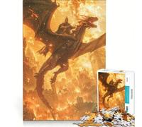 1000 Pieces Puzzles for Adults Dragon King in Fire, Educational Game, Train Your Brain And Hands, Improving Love between Couples 38x26cm