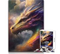 1000 Pieces Puzzles for Adults Dragon of The Clouds Cozy Soothing Indoor Downtime Advanced Precision Cut Play Toy Size 50x75cm