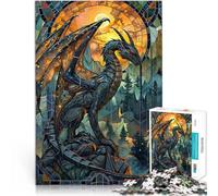 1000 Pieces Puzzles for Adults Dragon stained story Trainieren Sie Ihr Gehirn und Ihre Hände Perfekte Dekoration38x26cm