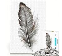 1000 Pieces Puzzles for Adults Drawing Feather, Educational Game, Train Your Brain And Hands, Improving Love between Couples 50x75cm
