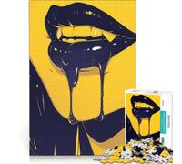 1000 Pieces Puzzles for Adults Dripping Black Lips, Educational Game, Train Your Brain And Hands, Improving Love between Couples 38x26cm