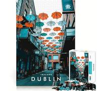 1000 Pieces Puzzles for Adults Dublin Road City Smooth Joint Fun Brain Skill Play Casual Game Time Birthday Fun Play (38x52cm)