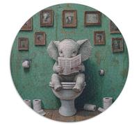 1000 Pieces Puzzles for Adults Elephant Go Toilet Puzzles for Adults Brain Teaser Game for Teenagers, Perfect 67.5x67.5cm
