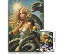 1000 Pieces Puzzles for Adults Eve And The Serpent with Apple A Work of Art Gift For Birthdays for And 14 Years And over (size 50x75cm)