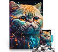 1000 Pieces Puzzles for Adults Exotic short hair cat Dekomprimierendes intellektuelles Lernspielzeug Für Paare geeignet38x26cm
