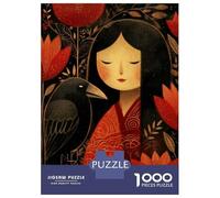 1000 Pieces Puzzles for Adults Expressionist Girl with A Pearl Earring - Bold Contemporary Art Reinterpretation Puzzles for Adults Hands-on Game But Fun And Humorous Parent-child Interaction 38x26cm/1
