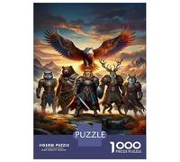1000 Pieces Puzzles for Adults Fantasy Beast Warriors Art Print Jigsaw for Adults Family Games Difficult Challenge Unique Gifts for Birthday And Christmas 52x38cm/1000pcs