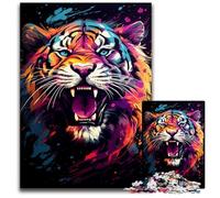 1000 Pieces Puzzles for Adults Fantasy Colorful Tiger Impossible Jigsaw Puzzles for Adults Family Interactive Game, Craft Gift with Colorful Artwork 1000 PCS(75x50cm)