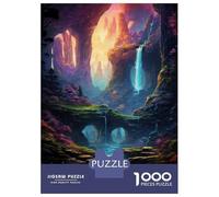 1000 Pieces Puzzles for Adults Fantasy Forest Waterfall Scene-2 Puzzles for Adults Toy Wall Decor Wall Decoration Parent-child Interaction 70x50cm/1000pcs