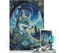 1000 Pieces Puzzles for Adults Fantasy Fox Made of cardboard,Suitable for people aged 14 and above Antistress Difficult challenge Fun at Home Activities, Birthday Present,Travel Gifts。size:38x52cm
