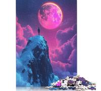 1000 Pieces Puzzles for Adults Fantasy Lone Figure On Mountaintop Jigsaw Puzzles for Adults And Wooden Puzzles Home Decoration 1000pcs (75x50cm)