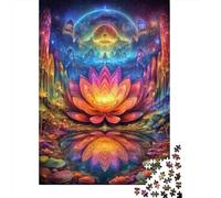 1000 Pieces Puzzles for Adults Fantasy Lotus Reflection Artwork Jigsaw Puzzle Hands-on Game Home Decoration Unique Gifts for Birthday And Christmas 52x38cm/1000pcs