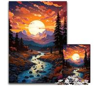 1000 Pieces Puzzles for Adults Fantasy Sunset Scenery Impossible Jigsaw Puzzles for Adults Family Interactive Game, Craft Gift with Colorful Artwork 1000 PCS(75x50cm)