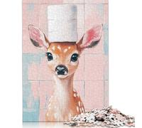 1000 Pieces Puzzles for Adults Fawn with Toilet Woode Hat Square Puzzle for Adults & Wooden Puzzles Home Decor 1000pcs (75x50cm)