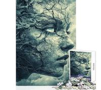 1000 Pieces Puzzles for Adults Female Face In Storm Clouds Fun Family Connection Activity Memorable Christmas Giftsing Option (38x26cm)