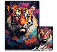 1000 Pieces Puzzles for Adults Fierce Painting Fire Tiger Impossible Jigsaw Puzzles for Adults Family Interactive Game, Craft Gift with Colorful Artwork 1000 PCS(38x26cm)
