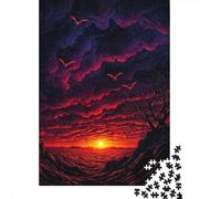 1000 Pieces Puzzles for Adults Fiery Sunset with Birds Jigsaw for Adults Anti-Stress Toys Difficult Hard Difficult And Challenge 70x50cm/1000pcs