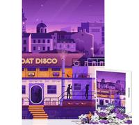 1000 Pieces Puzzles for Adults Floating Disco Night Club Anti-Stress Toys Funny Gift Brain Teaser Game Improving Love between Couples size 38x26cm