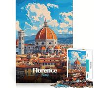 1000 Pieces Puzzles for Adults Florence, Italy Skyline Smooth Joint Fun Brain Skill Play Casual Game Time Birthday Fun Play (50x75cm)