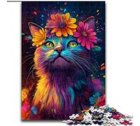1000 Pieces Puzzles for Adults Flowers And Cats Jigsaw Puzzles for Adults 1000 Ideal Holiday Or Birthday Gift, Party Game Toy 50X75CM
