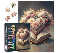 1000 Pieces Puzzles for Adults, Flowers Puzzle, Book Jigsaw Puzzles 1000 Pieces, Library Creative Play Holiday Party Gifts Artwork Wall Home Decor, Funny Puzzle for Adults, 20x27 inch