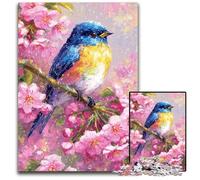 1000 Pieces Puzzles for Adults Flowers Sparrow Puzzle Learning Educational Toys,is Ideal As Gifts for The Whole Family for Ages 14+ 26X38CM
