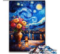 1000 Pieces Puzzles for Adults Flowers Under The Night Sky Impossible Jigsaw Puzzles for Adults 50X75CM for Teenager & Families, Perfect DIY Decor & Brain-Teasing Challenge