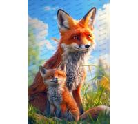 1000 Pieces Puzzles for Adults - Fox on the Hillside Perfect Interlocking Clear Printing - Adults Educational Puzzle Gift Ideal