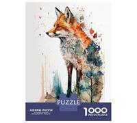 1000 Pieces Puzzles for Adults Fox Watercolor Jigsaws for Adults Relax Games Enhance Memory Unique Gifts for Birthday And Christmas 38x26cm/1000pcs