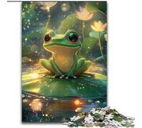 1000 Pieces Puzzles for Adults Frog on Lotus Leaf Jigsaw Puzzles Made of cardboard for Teenagers & Teens, Ideal Birthday size 38x26CM