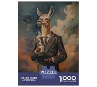 1000 Pieces Puzzles for Adults Funny Llama Suit Coffee Teenager Puzzles Brain Teaser Game Home Decoration for Is Ideal As A Gift 52x38cm/1000pcs