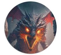 1000 Pieces Puzzles for Adults Fury Dragon I 1000Pc Adults Round Jigsaw Puzzle Ideal And Home Decor 67.5x67.5cm