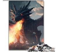 1000 Pieces Puzzles for Adults Fury Fire Dragon Jigsaw Puzzles Made of Wood,for Birthday Holiday Christmas 1000pcs(50x75cm)