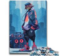 1000 Pieces Puzzles for Adults Futuristic Urban Character with Boombox Perfect Decoration Brain Teaser Game Gifts for Women Men 38x52cm