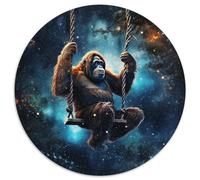 1000 Pieces Puzzles for Adults Galaxies Orangutans Round Jigsaw Develops Hand-Eye Coordination Skills,Perfect for Birthday Gifts (67.5x67.5cm)