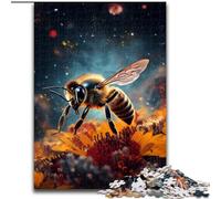 1000 Pieces Puzzles for Adults Galaxy Bees Wooden Jigsaw for Birthdays, Christmas, Halloween, Thanksgiving, Easter size : 50x75cm