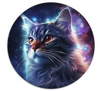 1000 Pieces Puzzles for Adults Galaxy Cat Round Puzzles 1000 Pieces for Adults Brain Teaser & Home Decor, Perfect (67.5x67.5cm)
