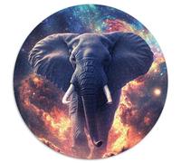 1000 Pieces Puzzles for Adults Galaxy Elephant Round Puzzles 1000 Pieces for Adults Brain Teaser & Home Decor, Perfect (67.5x67.5cm)