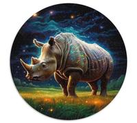 1000 Pieces Puzzles for Adults Galaxy Rhinoceros Round Puzzles 1000 Pieces for Adults Brain Teaser & Home Decor, Perfect (67.5x67.5cm)