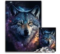 1000 Pieces Puzzles for Adults Galaxy Wolf Wooden Jigsaw Puzzles for Adults for Home Decor, Ideal Christmas & New Year Gift for Teenagers 50x75CM/19.68x29.52inch