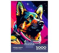 1000 Pieces Puzzles for Adults German Shepherd Astronaut Adult Jigsaw Puzzle Anti-Stress Toys Birthday Present Difficult And Challenge 52x38cm/1000pcs