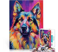 1000 Pieces Puzzles for Adults German Shepherd Paintings Decompressing Intellectual Educational Toy 26x38cm deal as gifts for the whole family