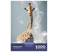 1000 Pieces Puzzles for Adults Giraffe Bathroom Animal Teenager Puzzles Brain Teaser Game Home Decoration for Is Ideal As A Gift 38x26cm/1000pcs