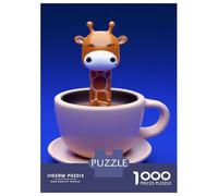 1000 Pieces Puzzles for Adults Giraffe Cup Jigsaw for Adults Anti-Stress Toys Difficult Hard Difficult And Challenge 70x50cm/1000pcs