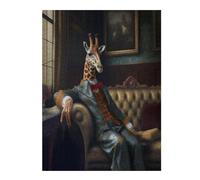 1000 Pieces Puzzles for Adults - Giraffe Dressed in A Suit Sitting On A Couch Challenging Gifts for Jigsaw Puzzle Lovers, Enjoy Happy Time with Friends, Framable Room Wall Decoration