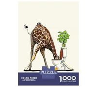 1000 Pieces Puzzles for Adults Giraffe Drinking in Toilet Jigsaw for Adults Anti-Stress Toys Difficult Hard Difficult And Challenge 70x50cm/1000pcs