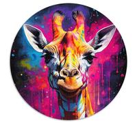 1000 Pieces Puzzles for Adults Giraffe Jigsaw Puzzles for Adults Family Interaction & Fun Gift,Vibrant Abstract Design 67.5x67.5 cm