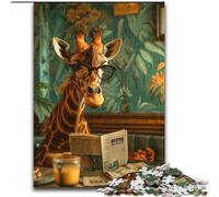 1000 Pieces Puzzles for Adults Giraffe Reading 1000 Pieces Puzzles for Adults Family Interaction & Fun Gift, Vibrant Abstract Design 26X38CM